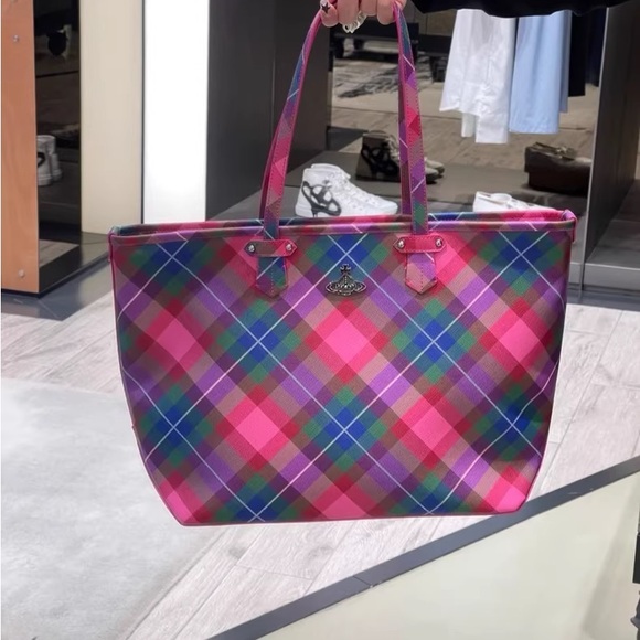 Vivienne Westwood Vibrant Plaid Tote - Picture 3 of 9